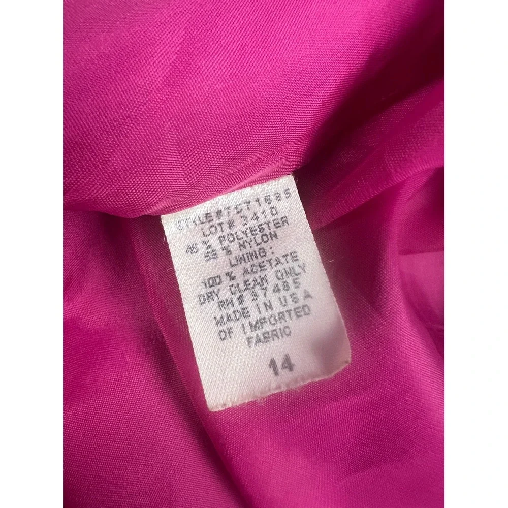 Russell Kemp Pant Suit Women 14 Gold Pink Metallic Formal Open Front Made in USA